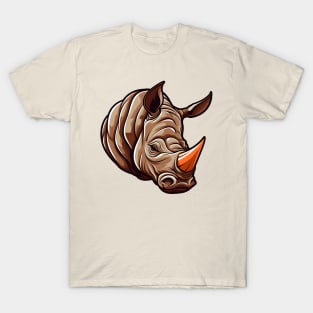 Head of orange horned rhino T-Shirt
